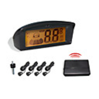 4 Wireless Radar Einparkhilfe-LCD-Anzeige und Alarmton (Weiß,  Schwarz,  Silber)