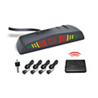 4 Wireless Radar Einparkhilfe-LED-Anzeige und Alarmton (Weiß,  Schwarz,  Silber)