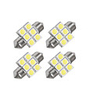 4 x 31mm 6x5050 SMD LED Soffitten White Light (4 Stück)