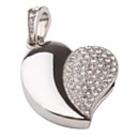 4GB herzförmigen Anhänger Stil USB-Flash-Laufwerk (silber)