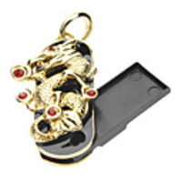 4GB Metal Jewelry Design Golden Dragon USB Flash Drive