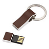 4GB PU Leder Oberfläche Metall Keychain USB Flash Drive (Farbe sortiert)