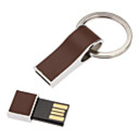 4GB PU Leder Oberfläche Metall Keychain USB Flash Drive (Farbe sortiert)
