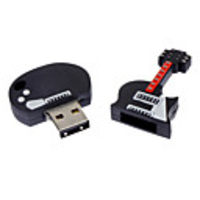 4GB Soft Rubber Schwarz Violine USB Flash Drive