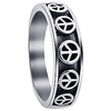 4mm Friedenszeichen graviertes Band Sterling Silber Ring Größe 6