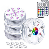 4pcs 16 Farben Tauch-LED-Lichter mit Magnet und Saugnapf Teichbrunnen Unterwasser LED Nachtlicht für Vase Fischtank