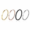 4pcs 1mm Titan Edelstahl Frauen einfache Stapelringe Knöchelbänder klassische Eheringe Silber-Gold-Rose Ton-Schwarz 6-10