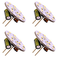 4pcs g4 12 leds 3528 2w ac12v dc12-24v mais led mini lampada led lampenperlen dimmbar dekorativ warmweiß tageslicht weiß Lightinthebox