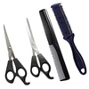 4pcs Haarschere Schneideschere Friseurhaarausdünnung Friseur Set Styling Tool Friseur Kamm Doppelseiten Haar Rasiermesser Kammschneider