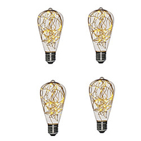 4pcs st64 warmweißes Kupfer führte Girlandenfeiertagslicht für Neujahrsweihnachtsdekoration Lichterkettenlampe Innennachtlampe Lightinthebox