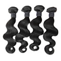 4tlg 12Inch Natural Black Körper-Wellen-malaysische Jungfrau-Haar-Webart-Bundles