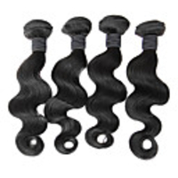 4tlg 16Inch Natural Black Körper-Wellen-mongolische Jungfrau-Haar-Webart-Bundles