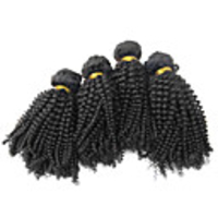 4tlg 18Zoll Natural Black Kinky-Curly malaysische Jungfrau-Haar-Webart-Bundles