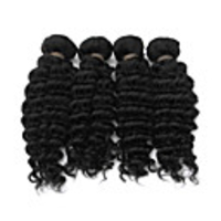 4tlg 18Zoll Natural Black Tief Curly Mongoilian Jungfrau-Haar-Webart Bundles
