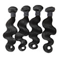 4tlg 20Inch Natural Black Körper-Wellen-malaysische Jungfrau-Haar-Webart-Bundles