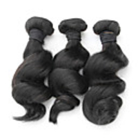 4tlg 20Inch Natural Black lösen Welle brasilianische Jungfrau-Haar-Webart Bundles