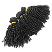 4tlg 22inch Natural Black Kinky-Curly mongolische Jungfrau-Haar-Webart-Bundles