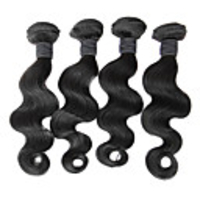 4tlg 24Inch Natural Black Körper-Wellen-malaysische Jungfrau-Haar-Webart-Bundles
