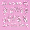 4tlg 3D White Lace Nail Sticker Blumen
