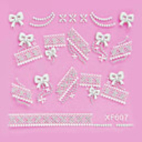 4tlg 3D White Lace Nail Stickers Cartoon