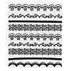 4tlg Black Lace Nail Sticker NO.1 Hochzeit