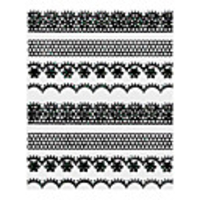 4tlg Black Lace Nail Sticker NO.2 Hochzeit