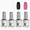 4tlg CH Silber Bottle Soak-off UV Gel Set Top Coat Base 2 UV Gel Farbe Builder Gel (No.107-108,  15 ml)