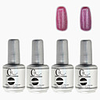 4tlg CH Silber Bottle Soak-off UV Gel Set Top Coat Base 2 UV Gel Farbe Builder Gel (No.109-110,  15 ml)