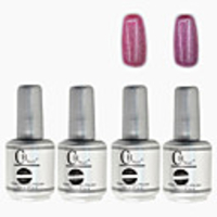 4tlg CH Silber Bottle Soak-off UV Gel Set Top Coat Base 2 UV Gel Farbe Builder Gel (No.109-110,  15 ml)