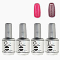 4tlg CH Silber Bottle Soak-off UV Gel Set Top Coat Base 2 UV Gel Farbe Builder Gel (No.111-112,  15 ml)