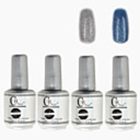 4tlg CH Silber Bottle Soak-off UV Gel Set Top Coat Base 2 UV Gel Farbe Builder Gel (No.115-116,  15 ml)