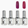 4tlg CH Silber Bottle Soak-off UV Gel Set Top Coat Base 2 UV Gel Farbe Builder Gel (No.37-38,  15 ml)