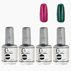 4tlg CH Silber Bottle Soak-off UV Gel Set Top Coat Base 2 UV Gel Farbe Builder Gel (No.39-40,  15 ml)
