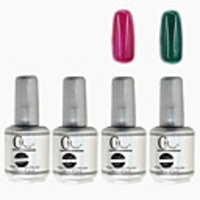 4tlg CH Silber Bottle Soak-off UV Gel Set Top Coat Base 2 UV Gel Farbe Builder Gel (No.39-40,  15 ml)