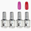 4tlg CH Silber Bottle Soak-off UV Gel Set Top Coat Base 2 UV Gel Farbe Builder Gel (No.57-58,  15 ml)