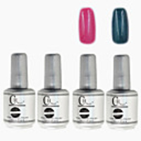 4tlg CH Silber Bottle Soak-off UV Gel Set Top Coat Base 2 UV Gel Farbe Builder Gel (No.61-62,  15 ml)