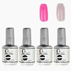 4tlg CH Silber Bottle Soak-off UV Gel Set Top Coat Base 2 UV Gel Farbe Builder Gel (No.71-72,  15 ml)