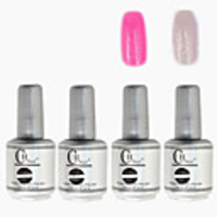 4tlg CH Silber Bottle Soak-off UV Gel Set Top Coat Base 2 UV Gel Farbe Builder Gel (No.71-72,  15 ml)