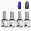 4tlg CH Silber Bottle Soak-off UV Gel Set Top Coat Base 2 UV Gel Farbe Builder Gel (No.72-74,  15 ml)