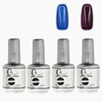 4tlg CH Silber Bottle Soak-off UV Gel Set Top Coat Base 2 UV Gel Farbe Builder Gel (No.87-88,  15 ml)