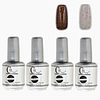 4tlg CH Silber Bottle Soak-off UV Gel Set Top Coat Base 2 UV Gel Farbe Builder Gel (Nr.101-102,  15 ml)