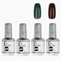 4tlg CH Silber Bottle Soak-off UV Gel Set Top Coat Base 2 UV Gel Farbe Builder Gel (Nr.103-104,  15 ml)