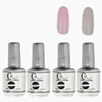 4tlg CH Silber Bottle Soak-off UV Gel Set Top Coat Base 2 UV Gel Farbe Builder Gel (Nr.11-12,  15 ml)