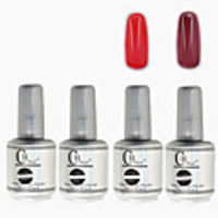 4tlg CH Silber Bottle Soak-off UV Gel Set Top Coat Base 2 UV Gel Farbe Builder Gel (Nr.13-14,  15 ml)
