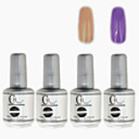 4tlg CH Silber Bottle Soak-off UV Gel Set Top Coat Base 2 UV Gel Farbe Builder Gel (Nr.19-20,  15 ml)