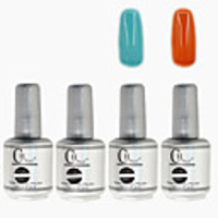 4tlg CH Silber Bottle Soak-off UV Gel Set Top Coat Base 2 UV Gel Farbe Builder Gel (Nr.27-28,  15 ml)