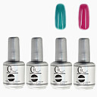 4tlg CH Silber Bottle Soak-off UV Gel Set Top Coat Base 2 UV Gel Farbe Builder Gel (Nr.45-46,  15 ml)