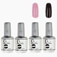 4tlg CH Silber Bottle Soak-off UV Gel Set Top Coat Base 2 UV Gel Farbe Builder Gel (Nr.55-56,  15 ml)