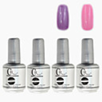 4tlg CH Silber Bottle Soak-off UV Gel Set Top Coat Base 2 UV Gel Farbe Builder Gel (Nr.75-76,  15 ml)