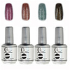 4tlg CH Tränken-weg-Flasche Silber Süßigkeit mischte Farben UV Color Gel Polish Set (Nr.117-120,  15 ml)